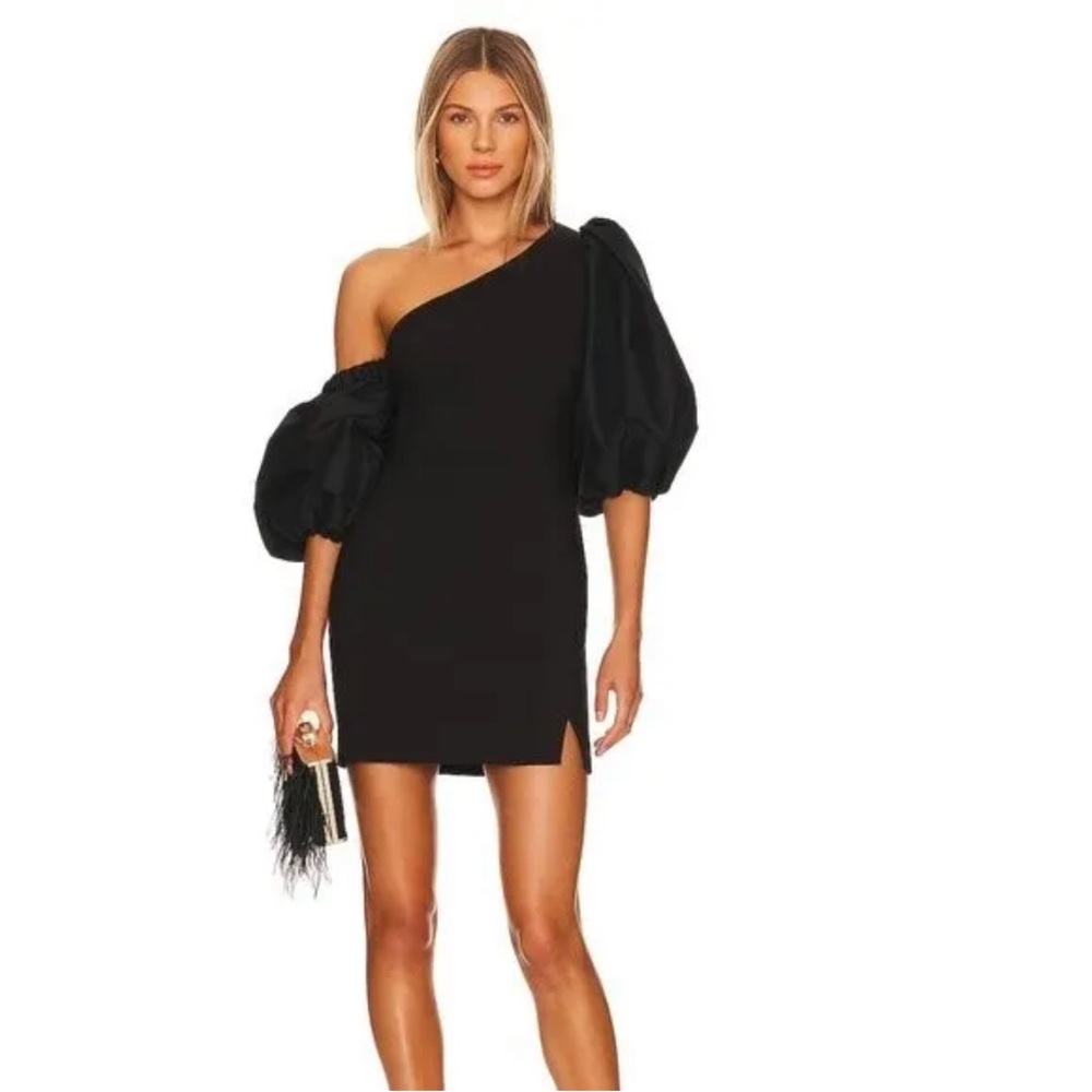 LIKELY Natasha One-Shoulder Mini Dress Black 4 NWT